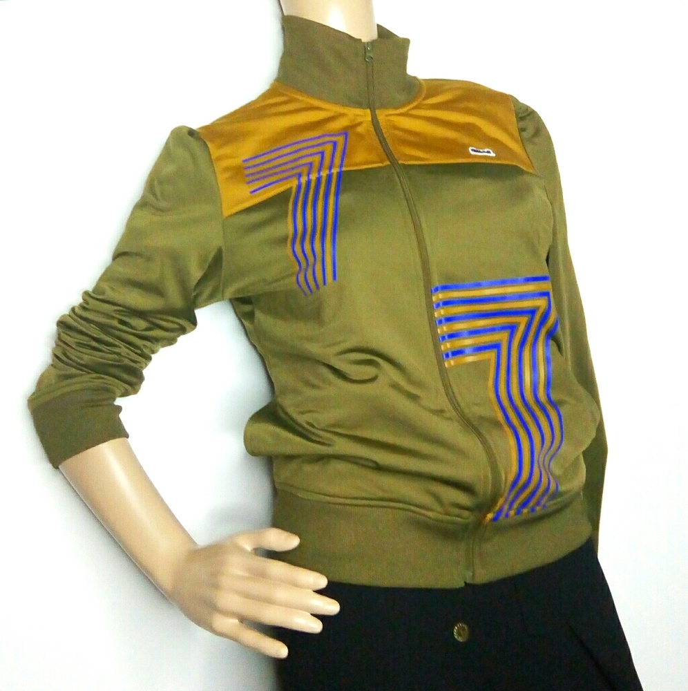 Lucky #7 Retro Athleasure tricolor zipup jacket